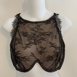 NEW Victoria's Secret Very Sexy Monowire High Neck Black Lace Bra 36DD Underwire